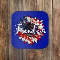 American Flag Freedom Sunflower Independence Day Coaster thumb 0