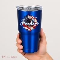 American Flag Freedom Sunflower Independence Day Tumbler thumb 2
