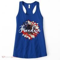 American Flag Freedom Sunflower Independence Day Women's Tank Top thumb 0