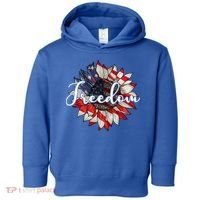 American Flag Freedom Sunflower Independence Day Toddler Hoodie thumb 0