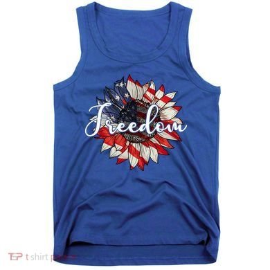 American Flag Freedom Sunflower Independence Day Tank Top