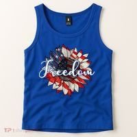 American Flag Freedom Sunflower Independence Day Tank Top thumb 2