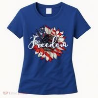 American Flag Freedom Sunflower Independence Day Women's T-Shirt thumb 0