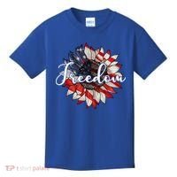 American Flag Freedom Sunflower Independence Day Kids T-Shirt thumb 0
