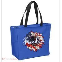 American Flag Freedom Sunflower Independence Day Tote Bag thumb 2