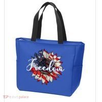 American Flag Freedom Sunflower Independence Day Tote Bag thumb 3