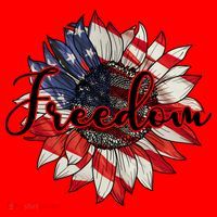 American Flag Freedom Sunflower Independence Day Santa Hat thumb 1