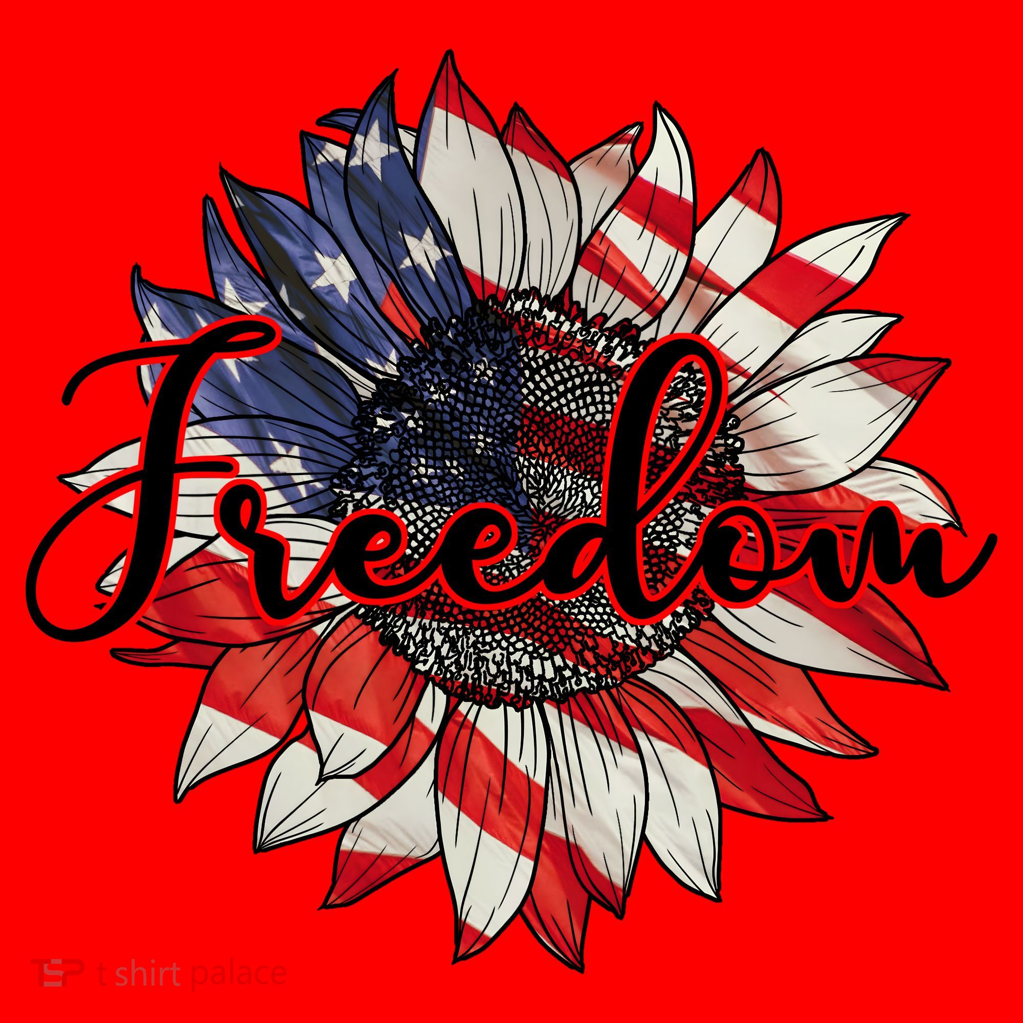 American Flag Freedom Sunflower Independence Day Santa Hat