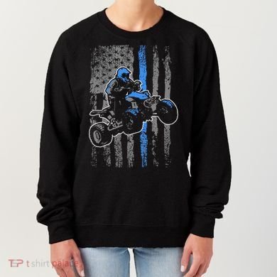 American Flag Four Wheeler Quad Atv Riding Gift Women's Sweatshirt