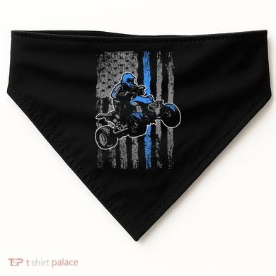 American Flag Four Wheeler Quad Atv Riding Gift USA-Made Doggie Bandana