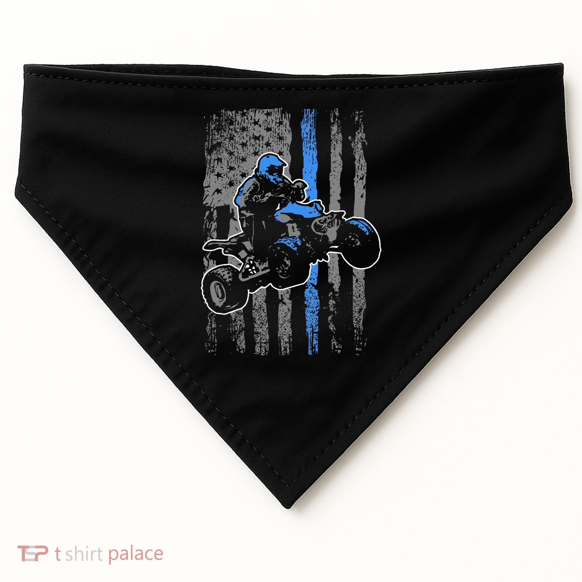 American Flag Four Wheeler Quad Atv Riding Gift USA-Made Doggie Bandana