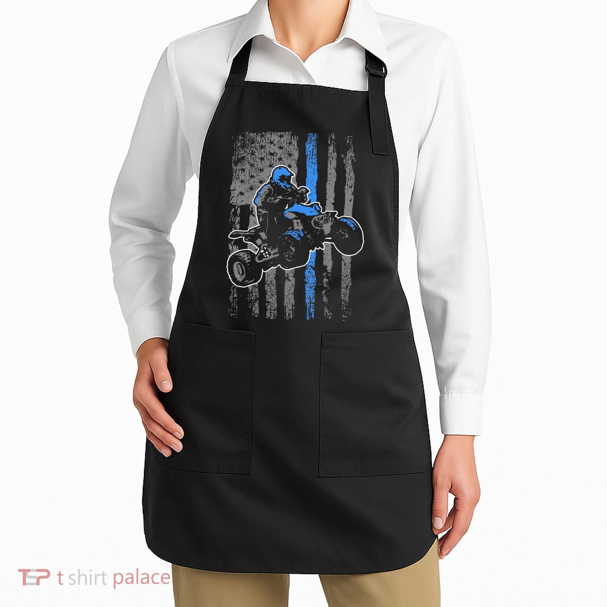 American Flag Four Wheeler Quad Atv Riding Gift Apron
