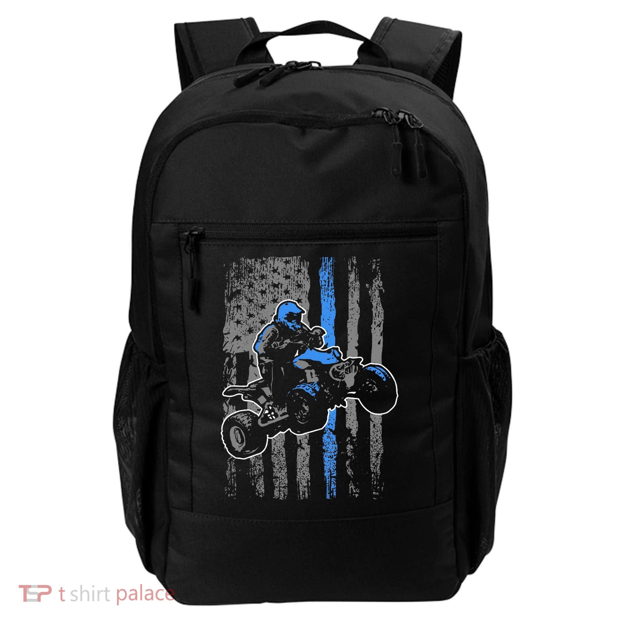 American Flag Four Wheeler Quad Atv Riding Gift Backpack