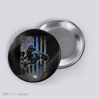 American Flag Four Wheeler Quad Atv Riding Gift Button thumb 0