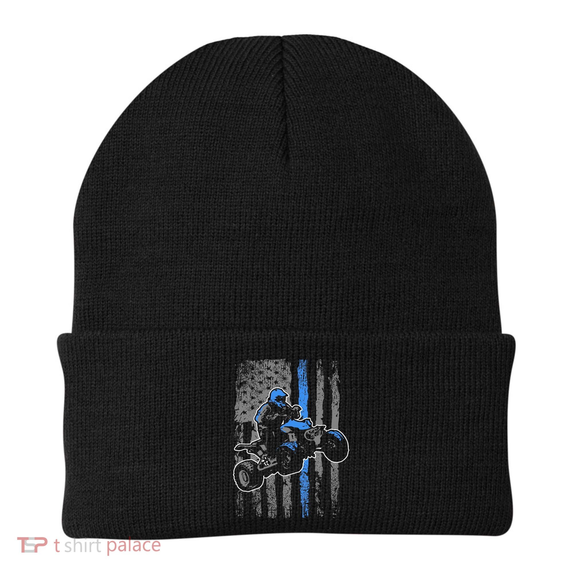 American Flag Four Wheeler Quad Atv Riding Gift Beanie