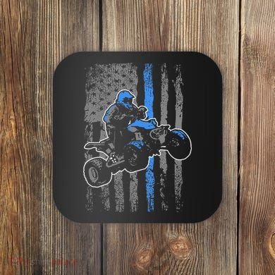 American Flag Four Wheeler Quad Atv Riding Gift Coaster
