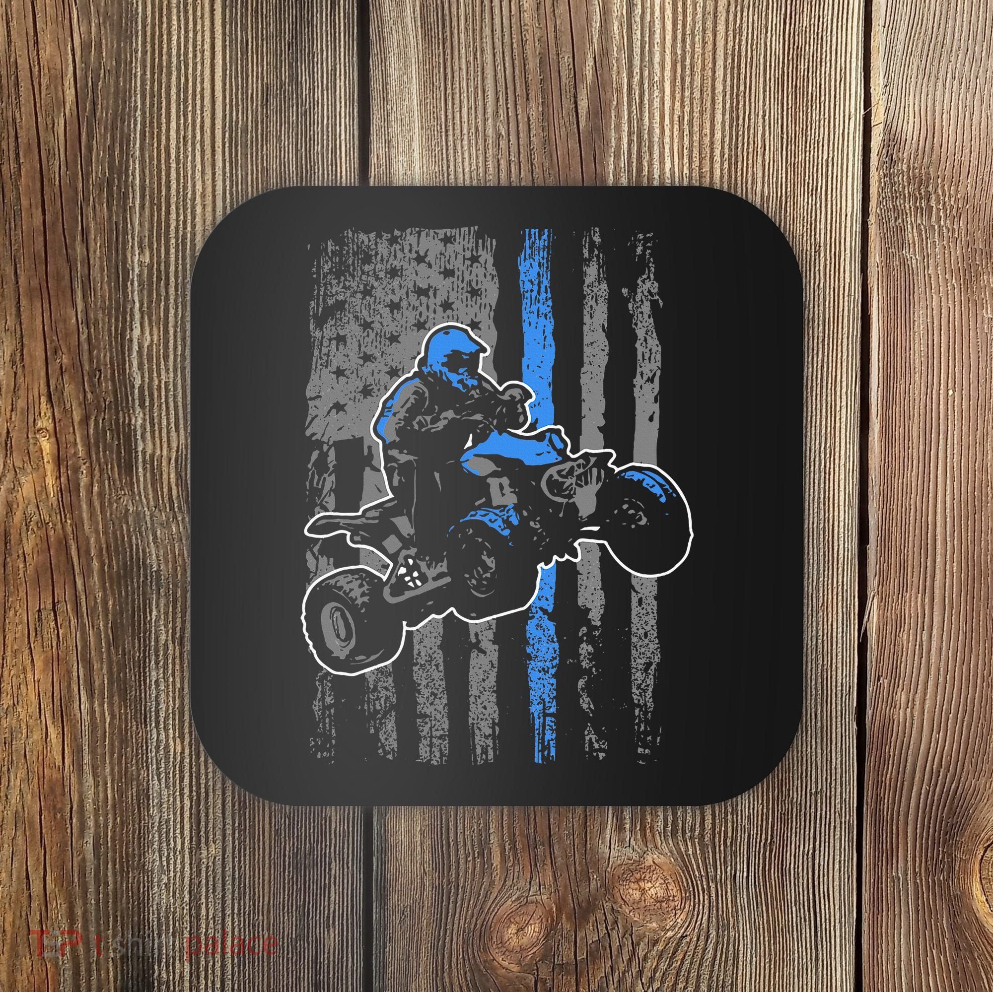 American Flag Four Wheeler Quad Atv Riding Gift Coaster