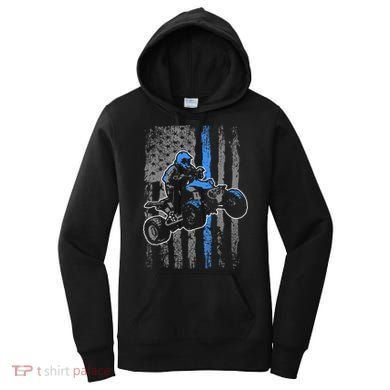 American Flag Four Wheeler Quad Atv Riding Gift Women's Hoodie