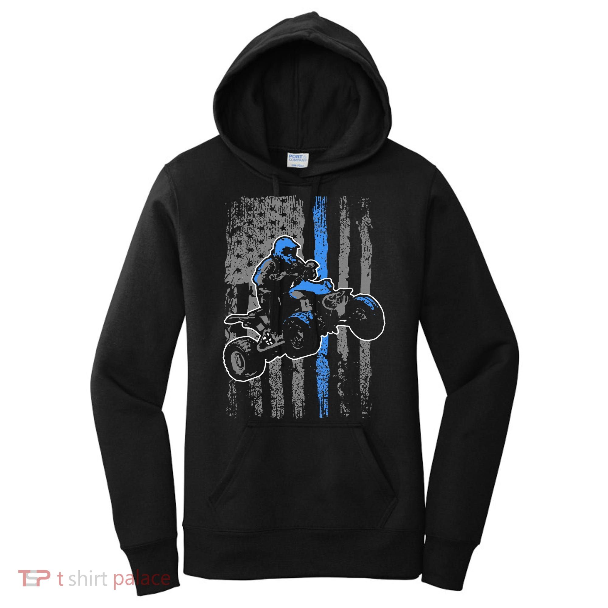 American Flag Four Wheeler Quad Atv Riding Gift Women's Hoodie