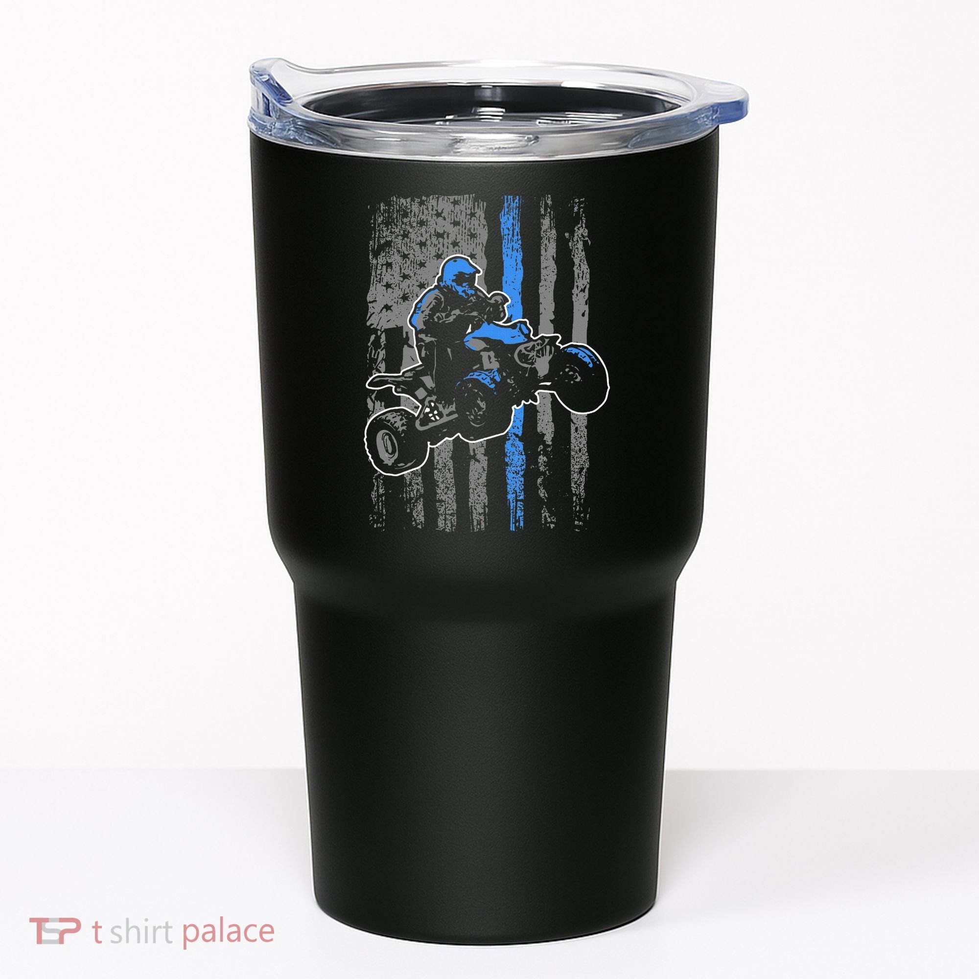 American Flag Four Wheeler Quad Atv Riding Gift Tumbler