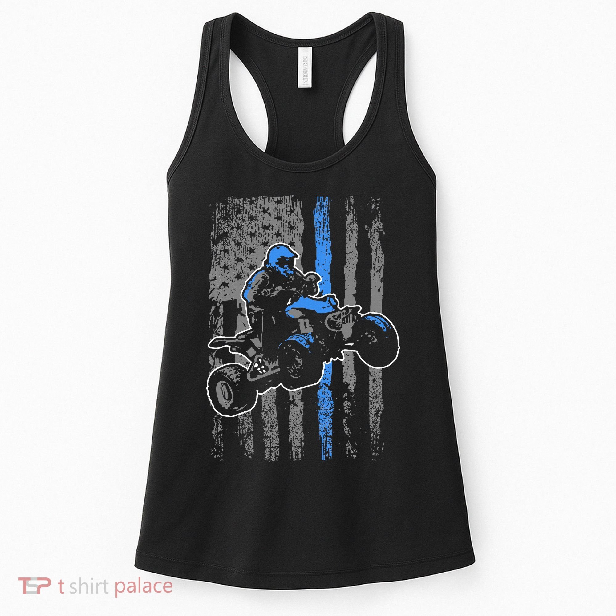 American Flag Four Wheeler Quad Atv Riding Gift Women's Tank Top
