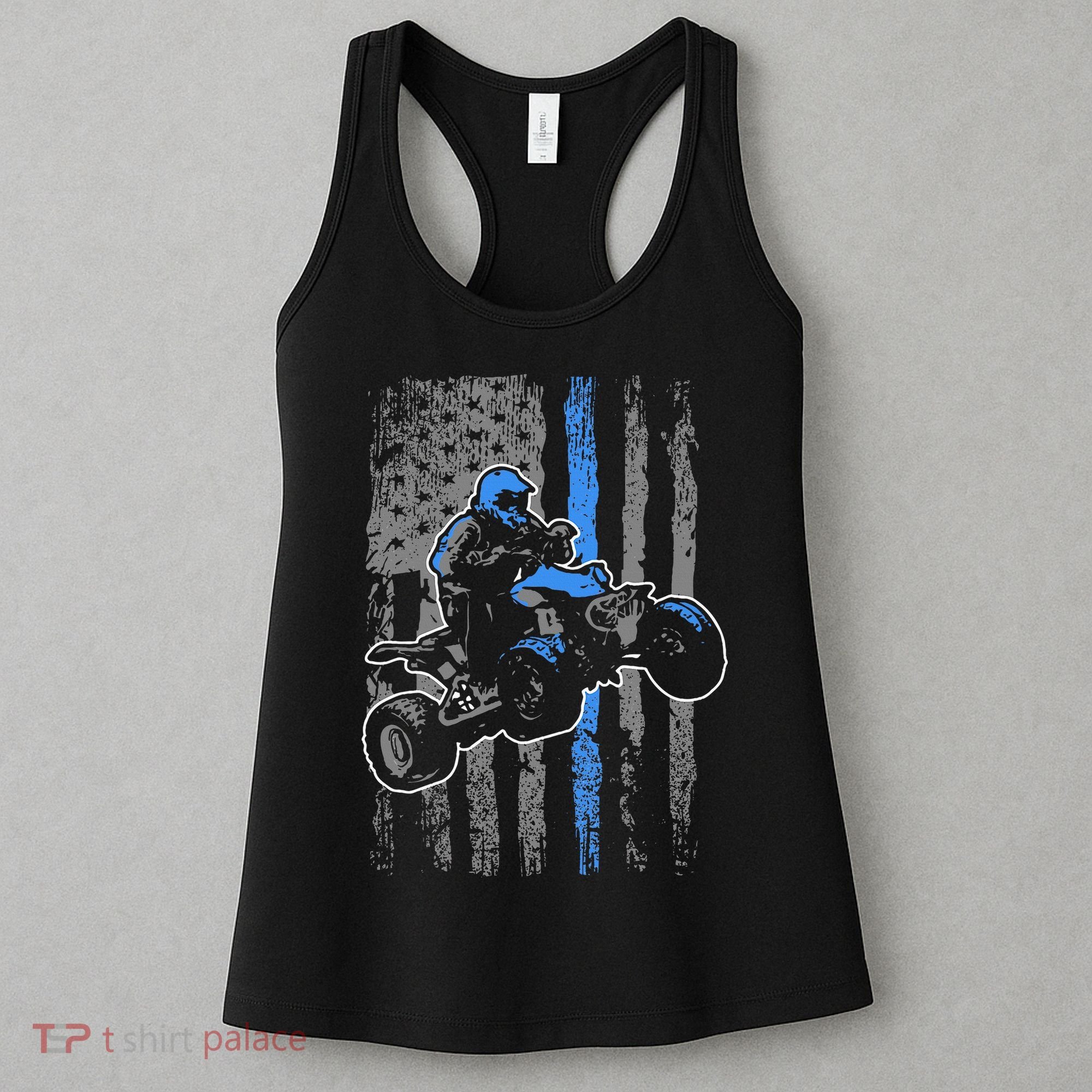 American Flag Four Wheeler Quad Atv Riding Gift Women's Tank Top