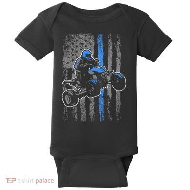 American Flag Four Wheeler Quad Atv Riding Gift Baby Bodysuit