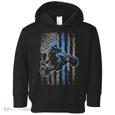 American Flag Four Wheeler Quad Atv Riding Gift Toddler Hoodie