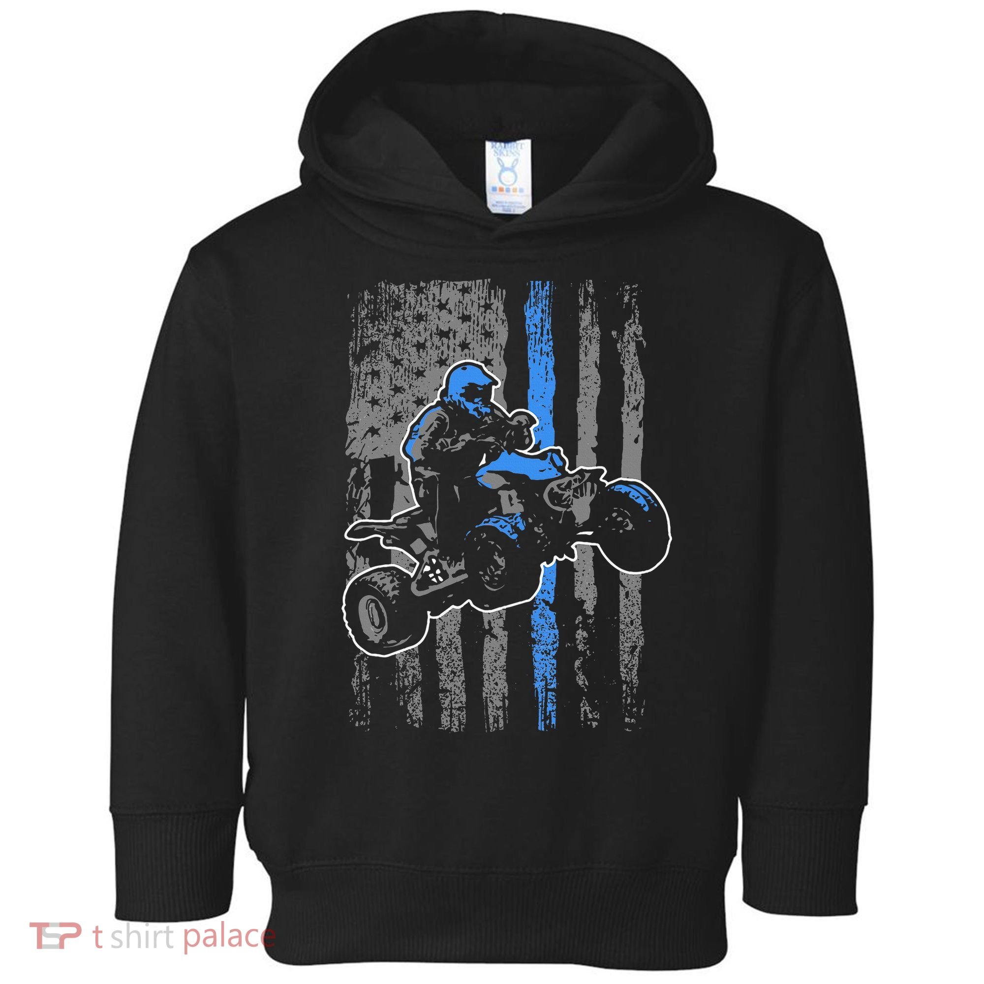 American Flag Four Wheeler Quad Atv Riding Gift Toddler Hoodie
