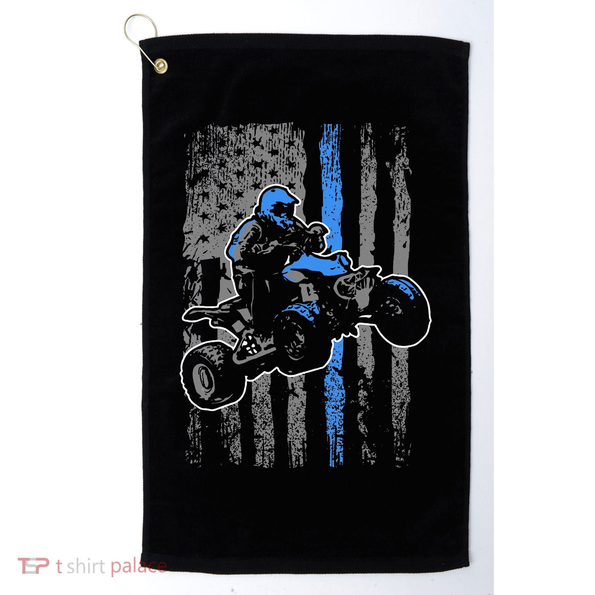 American Flag Four Wheeler Quad Atv Riding Gift Golf Towel