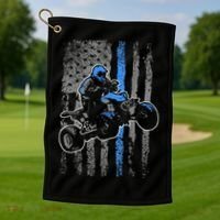 American Flag Four Wheeler Quad Atv Riding Gift Golf Towel thumb 1