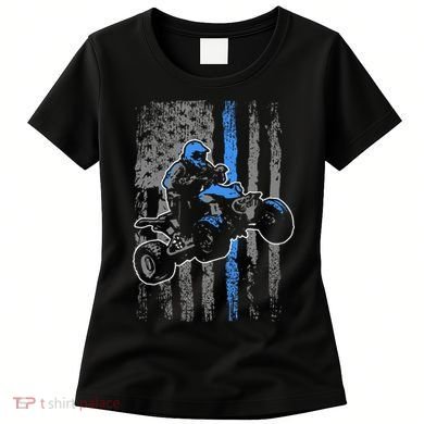 American Flag Four Wheeler Quad Atv Riding Gift Women's T-Shirt