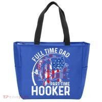 American Flag Full Time Dad Part Time Hooker Fathers Day Gift Tote Bag thumb 0