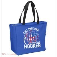American Flag Full Time Dad Part Time Hooker Fathers Day Gift Tote Bag thumb 2