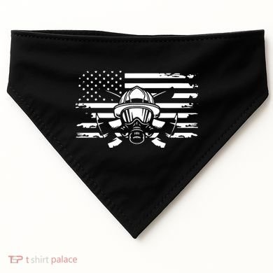 American Flag Fireman Firefighter Apparel Fireman USA-Made Doggie Bandana