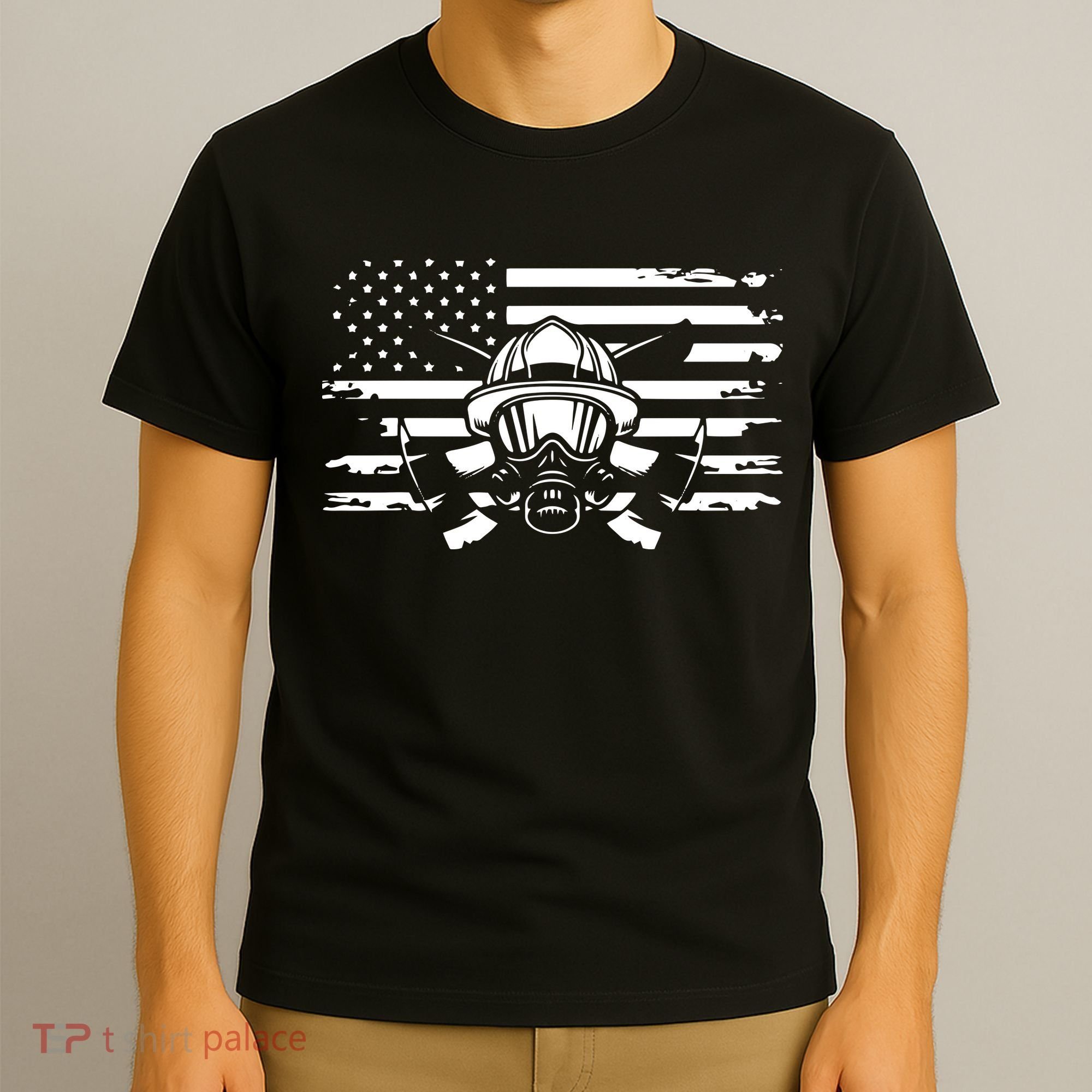 American Flag Fireman Firefighter Apparel Fireman T-Shirt