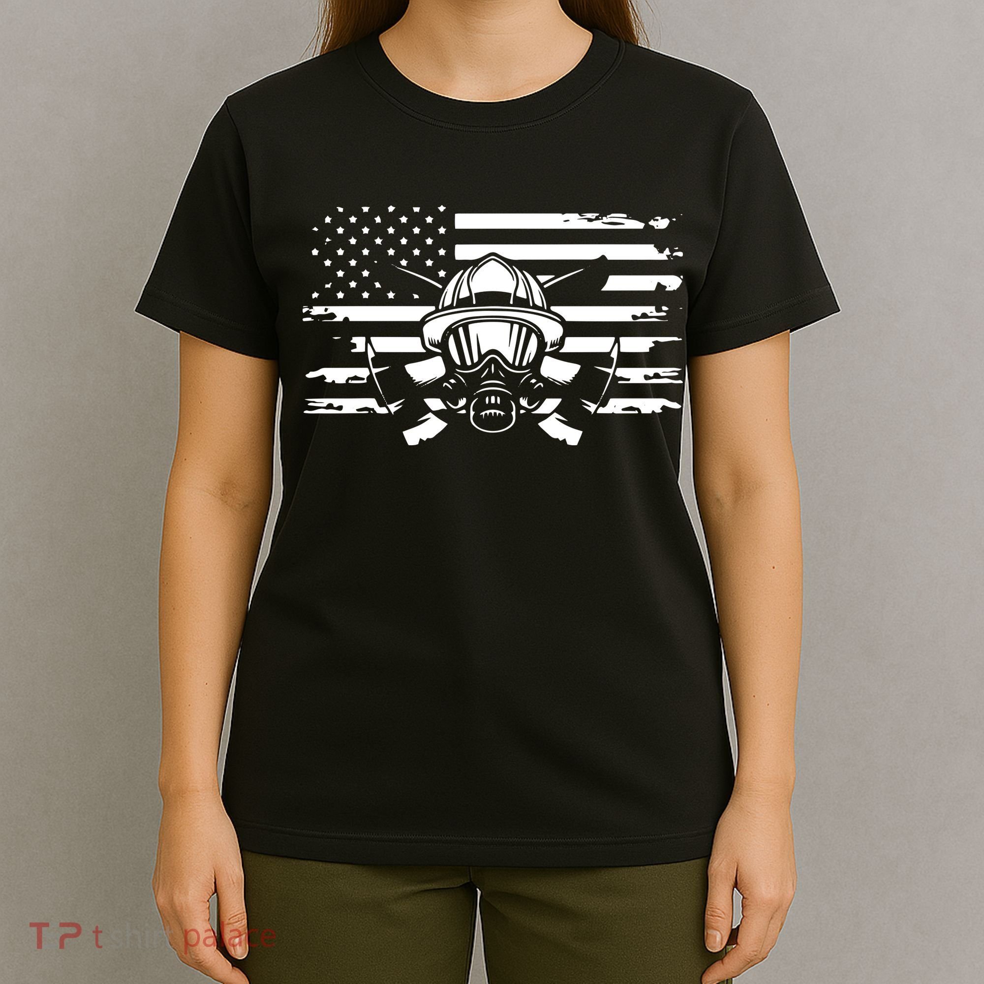 American Flag Fireman Firefighter Apparel Fireman T-Shirt
