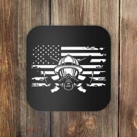 American Flag Fireman Firefighter Apparel Fireman Coaster thumb 0