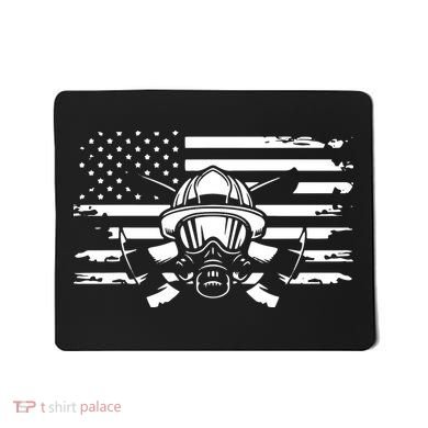 American Flag Fireman Firefighter Apparel Fireman Mousepad