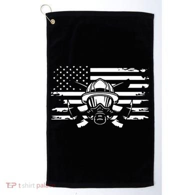 American Flag Fireman Firefighter Apparel Fireman Golf Towel