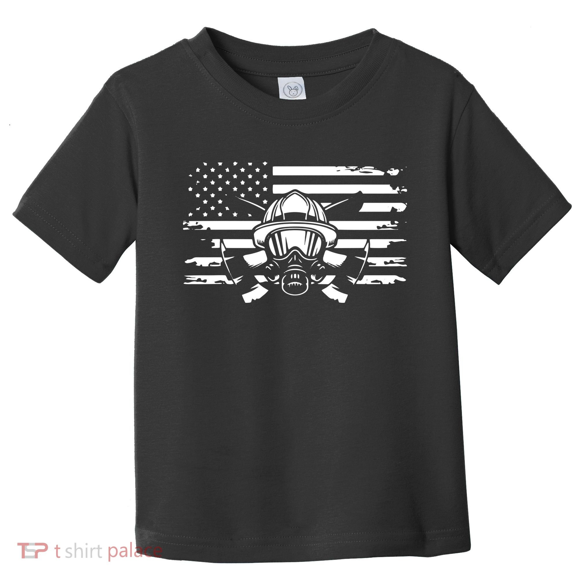 American Flag Fireman Firefighter Apparel Fireman Toddler T-Shirt