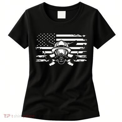 American Flag Fireman Firefighter Apparel Fireman Women's T-Shirt
