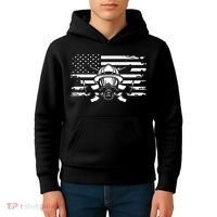American Flag Fireman Firefighter Apparel Fireman Kids Hoodie thumb 4