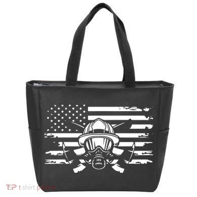American Flag Fireman Firefighter Apparel Fireman Tote Bag