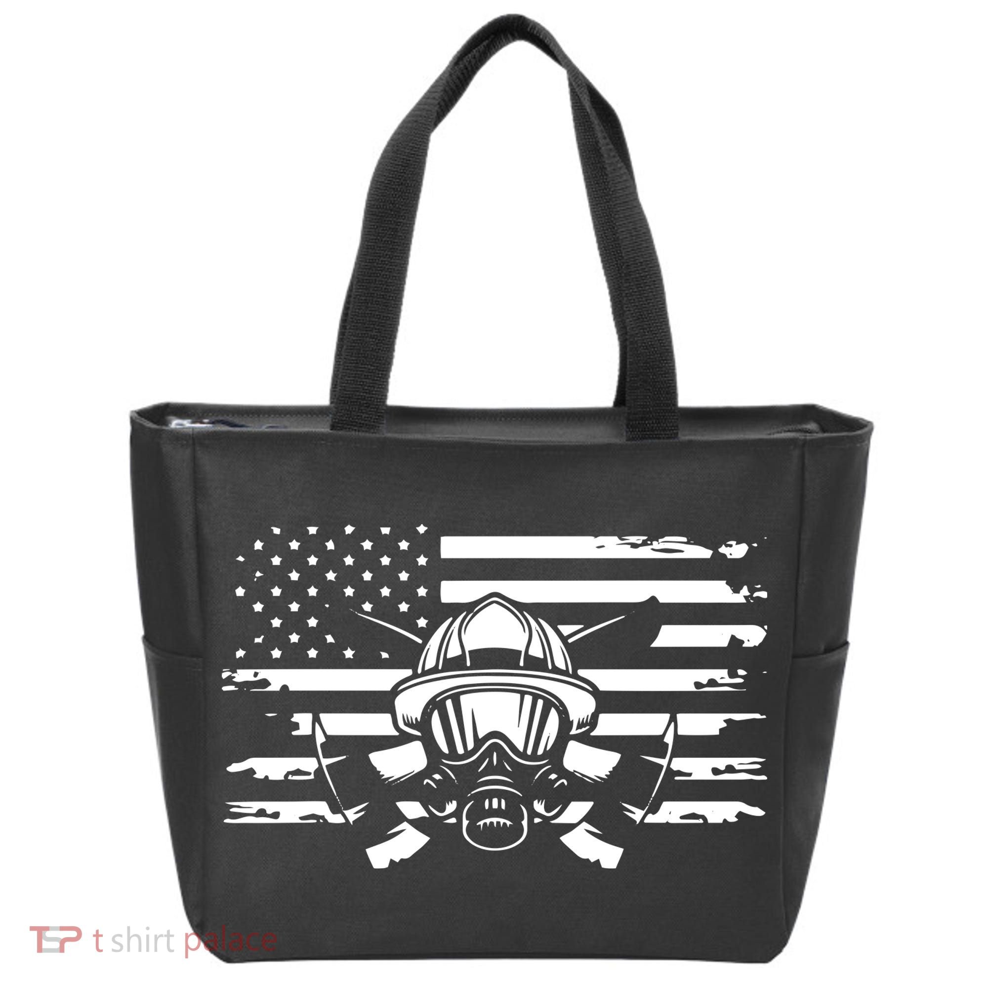 American Flag Fireman Firefighter Apparel Fireman Tote Bag