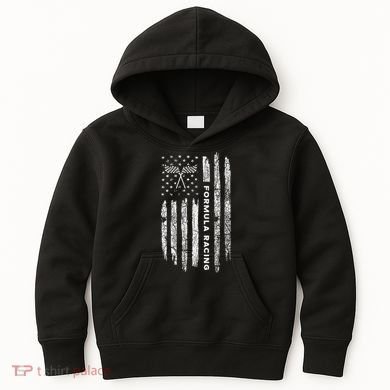 American Flag Formula Racing Vintage Formula Racing Kids Hoodie