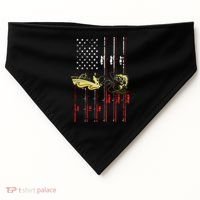 American Fishing Flag USA-Made Doggie Bandana thumb 0
