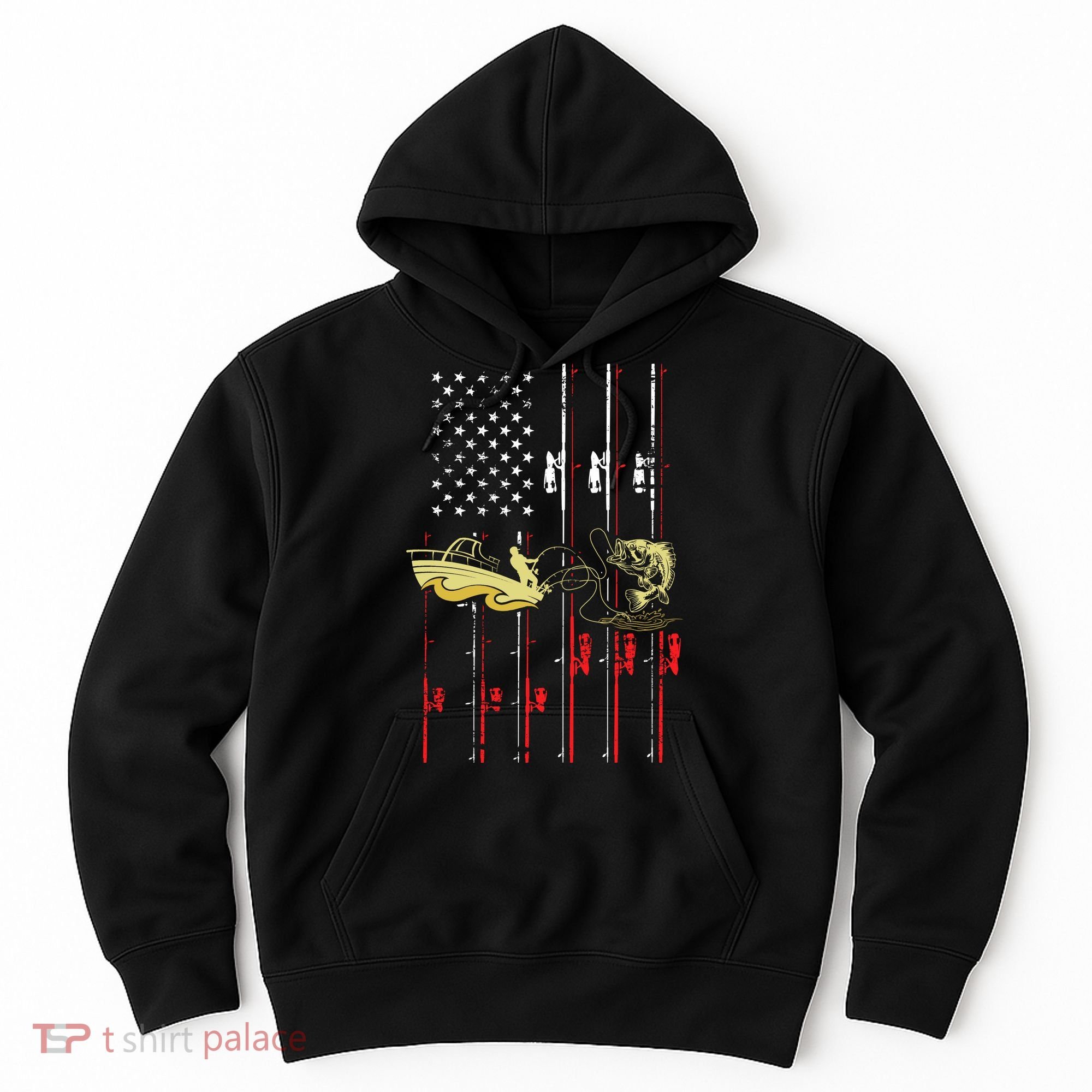 American Fishing Flag Hoodie