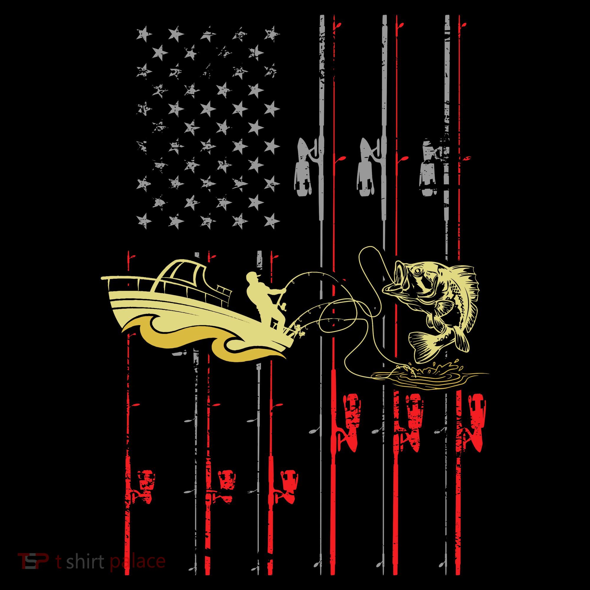 American Fishing Flag Coffee Mug
