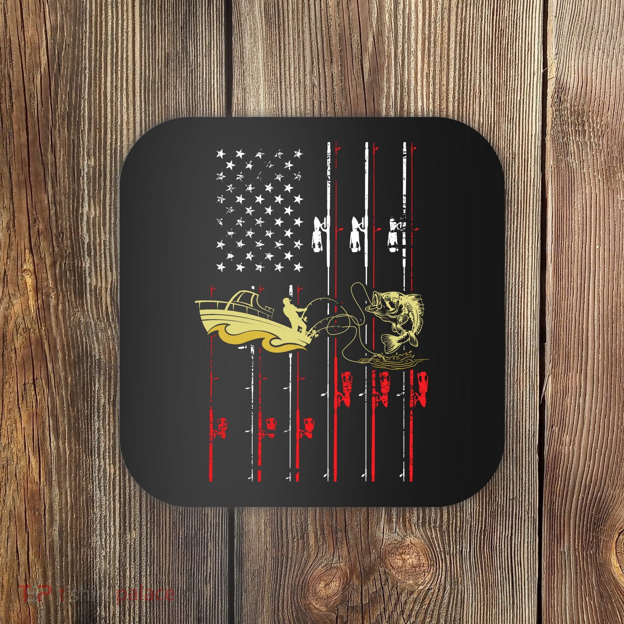 American Fishing Flag Coaster